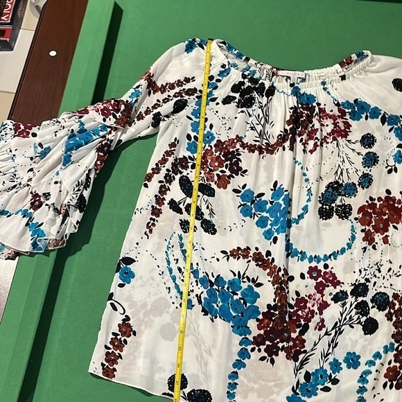 Fever Women Ruffled Sleeves Crew Neck Blouse Small - Picture 11 of 12